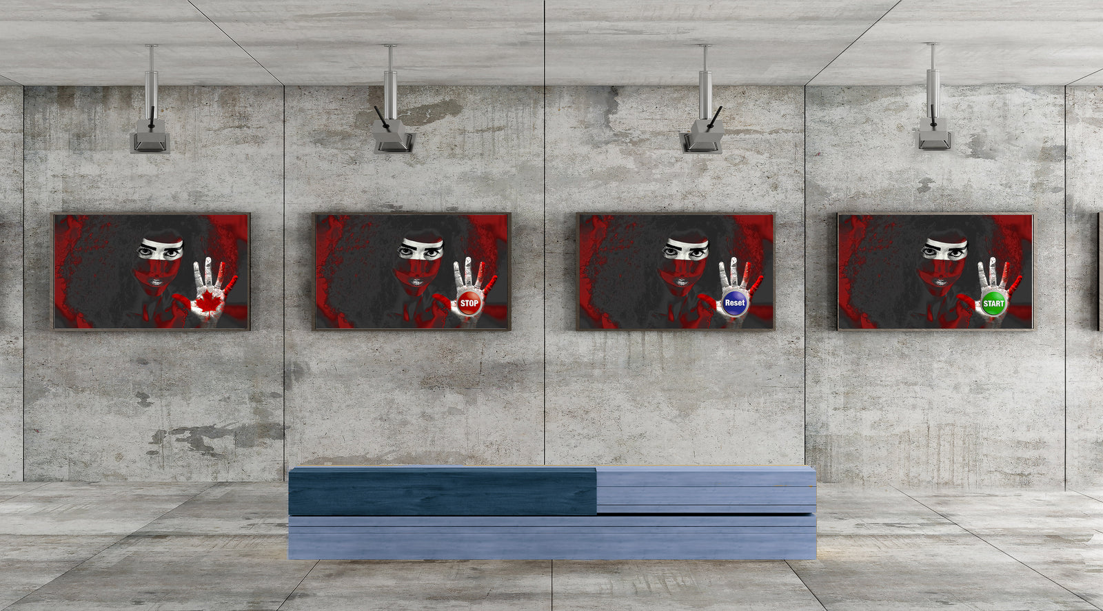 "Arrêter. Réinitialiser. Démarrer" (Ensemble de 4)